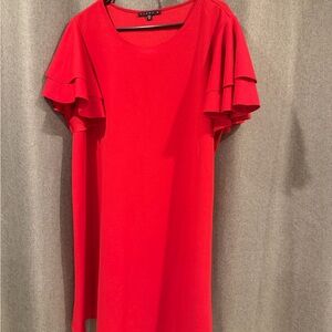 Tiana B. Vibrant Red Mini Dress with Ruffle Sleeves